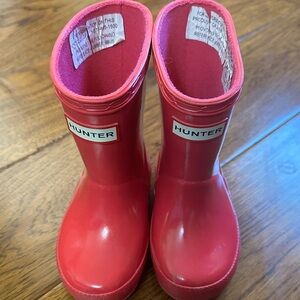 Hunter Kids Glossy Red Rain Boots